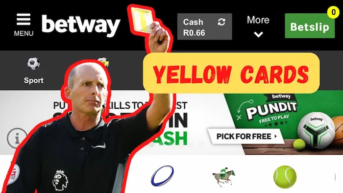 Betting strategy with yellow cards bet